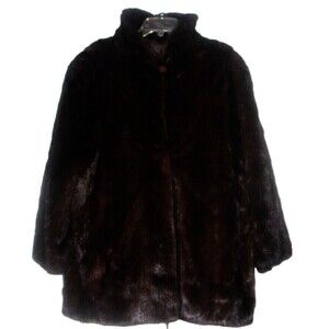 Carson Pirie Scott Mink Fur Stroller Coat Vintage Dark Brown Lined Luxury Jacket